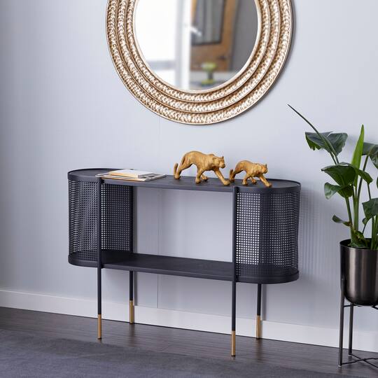 Black Contemporary Metal Console Table